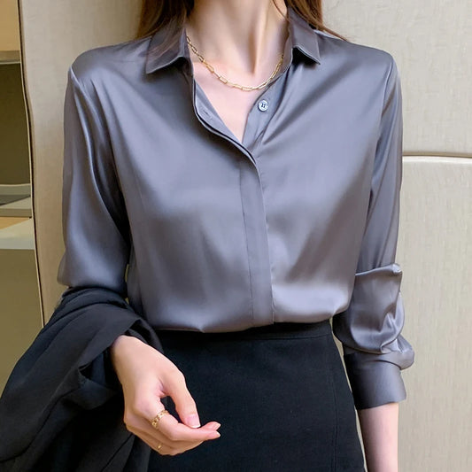 Fashion Rayon Satin Silk Shirt