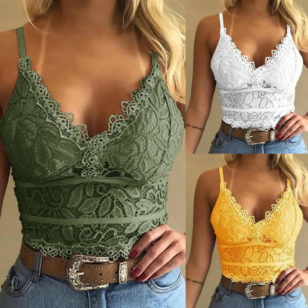 Summer Women Lace Sexy Camisole V Neck Tank Top Underwear