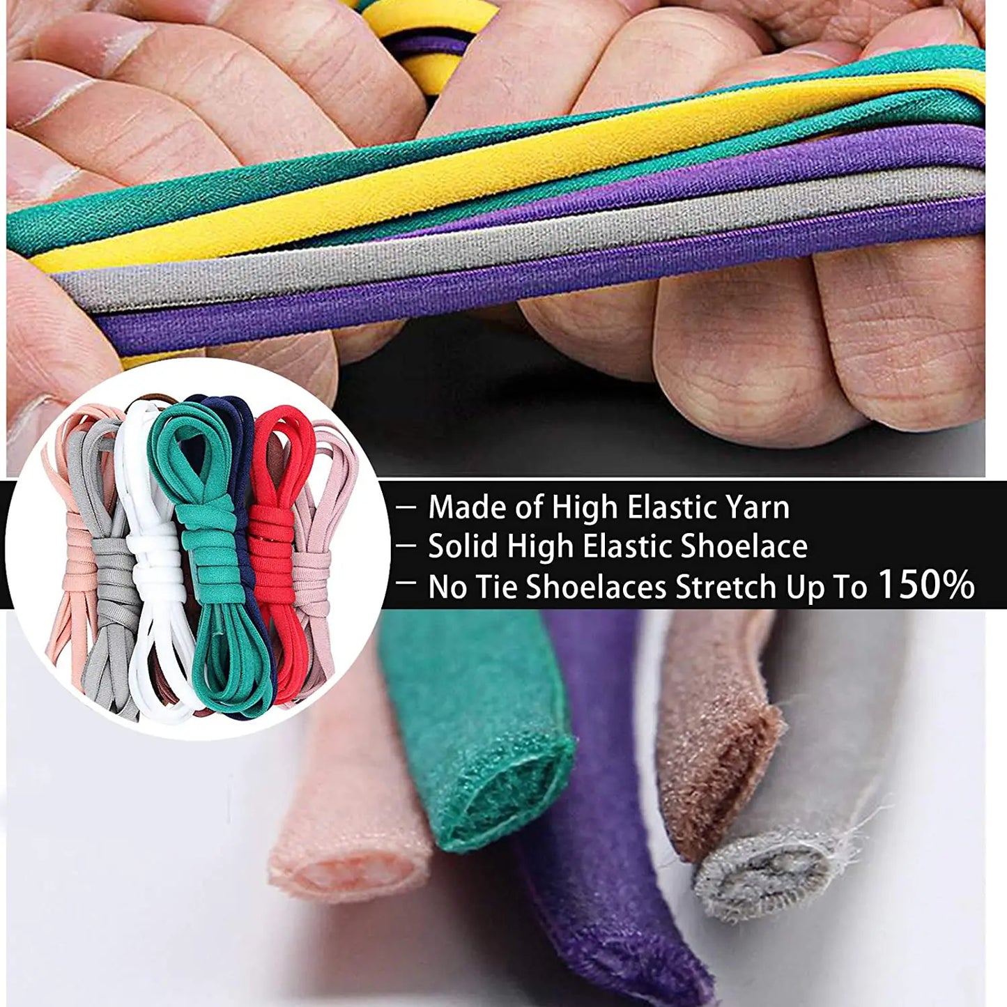 Semicircle No Tie Shoelaces Elastic Shoe laces