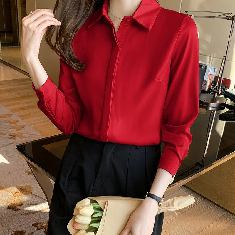 Fashion Rayon Satin Silk Shirt