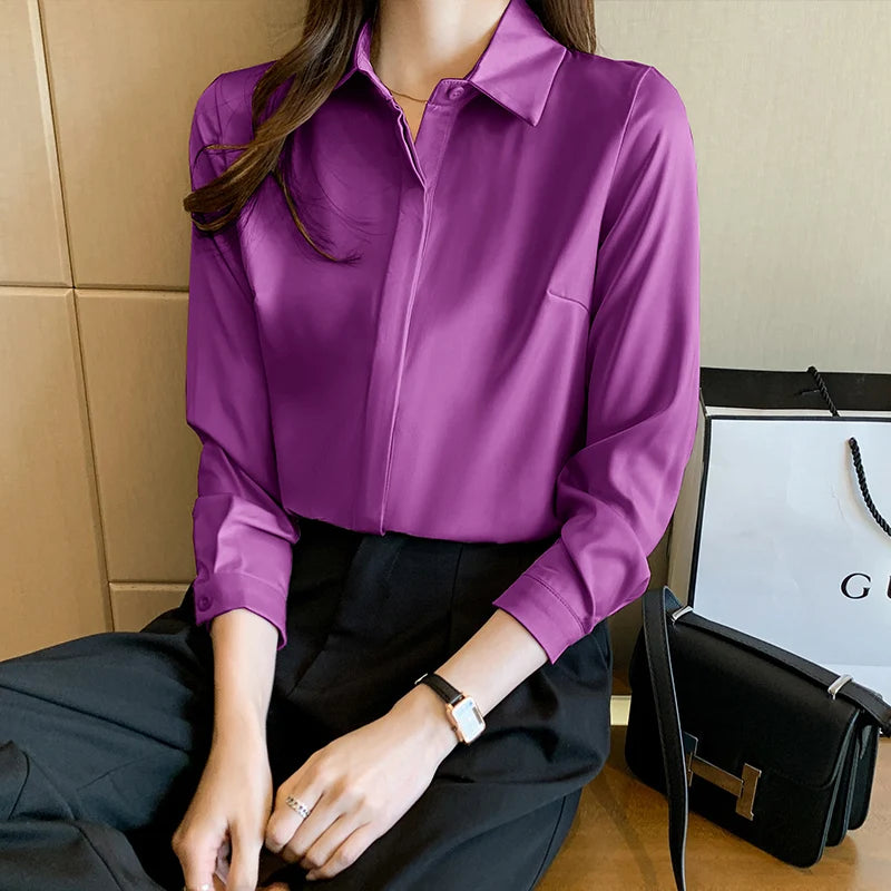 Fashion Rayon Satin Silk Shirt