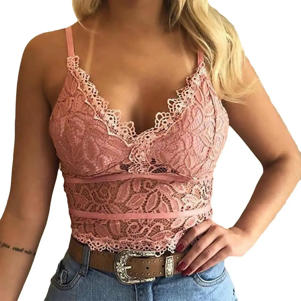 Summer Women Lace Sexy Camisole V Neck Tank Top Underwear