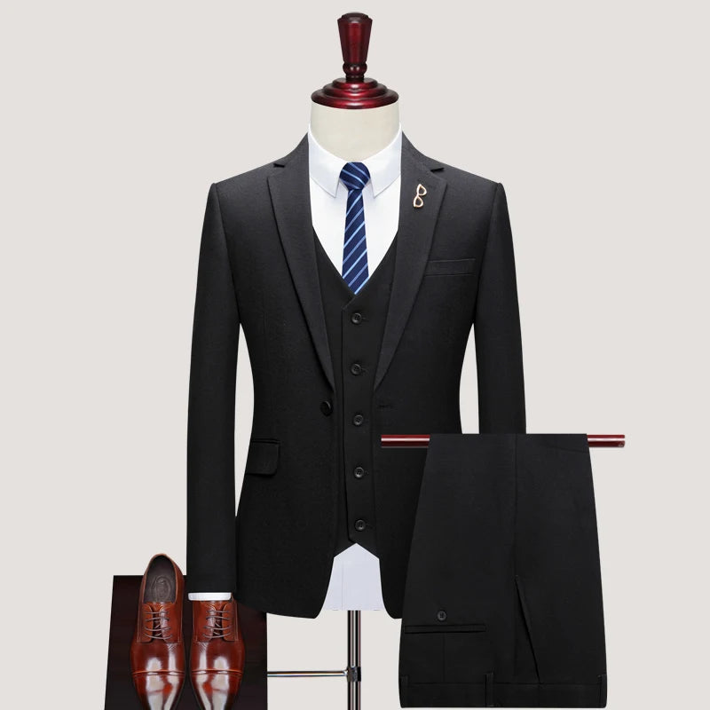 Official Business Men's Suit Black Brown Gray