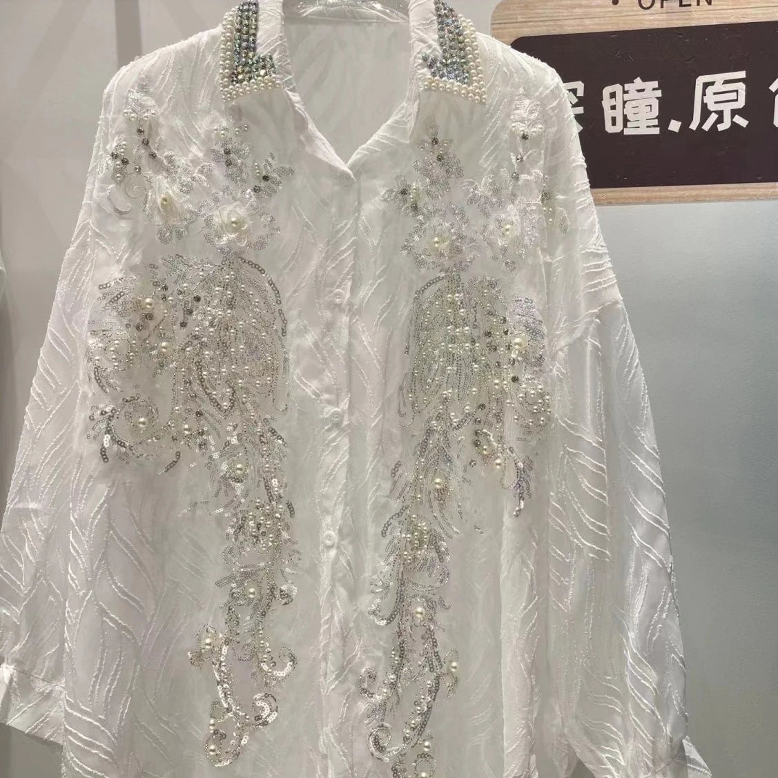 Luxury Diamonds Embroidery Blouses