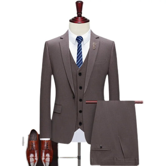 Official Business Men's Suit Black Brown Gray