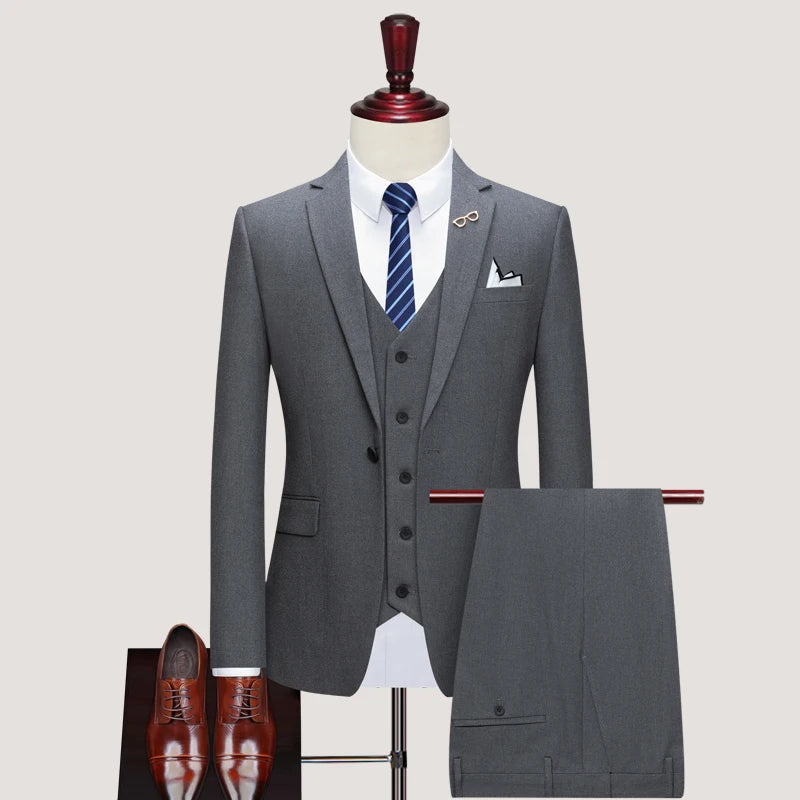 Official Business Men's Suit Black Brown Gray