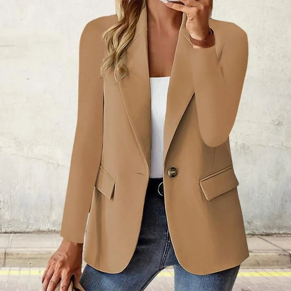 Women Suit Coat Elegant Single Button