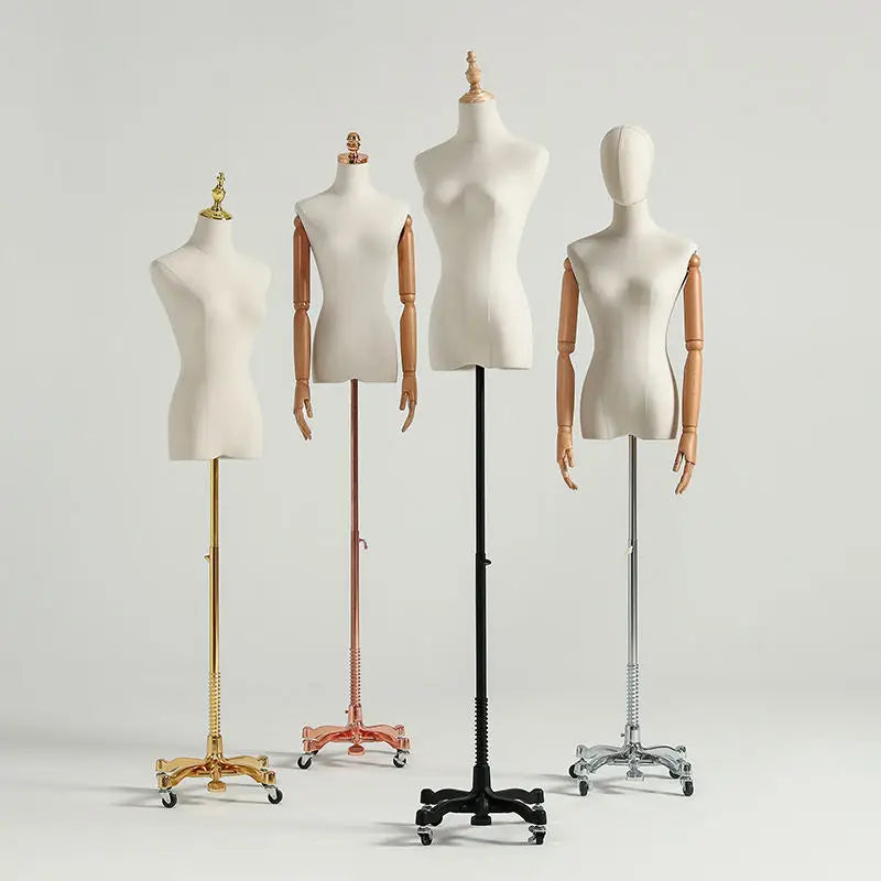 Movable Mannequin Female Wooden arm Half Body