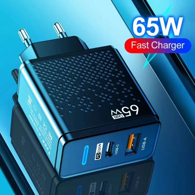 65W USB C Charger PD Type C EU/US Fast Charging