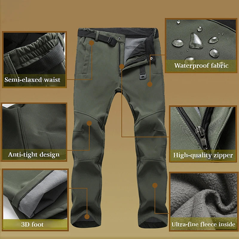 Men Pants Hiking Climbing Camping Waterproof Work Pants