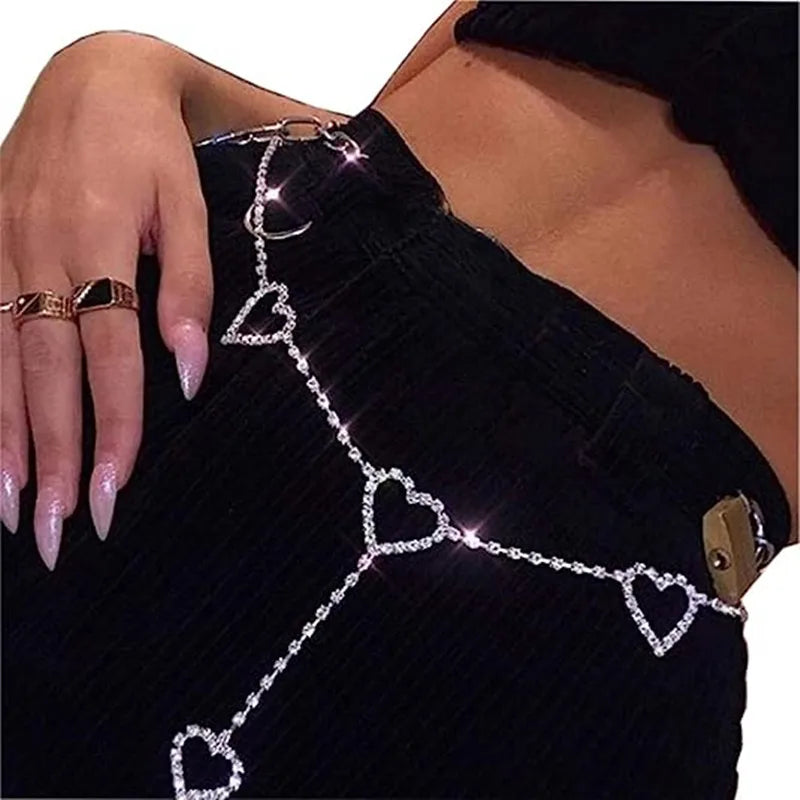 Rhinestone Body Chains Belt Crystal Waist Chains