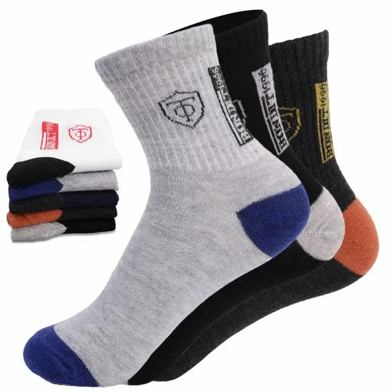 5Pairs Breathable Cotton Sports Stockings Men  Socks