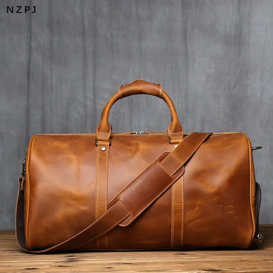 Vintage Genuine Leather Men's Travel Bag Original