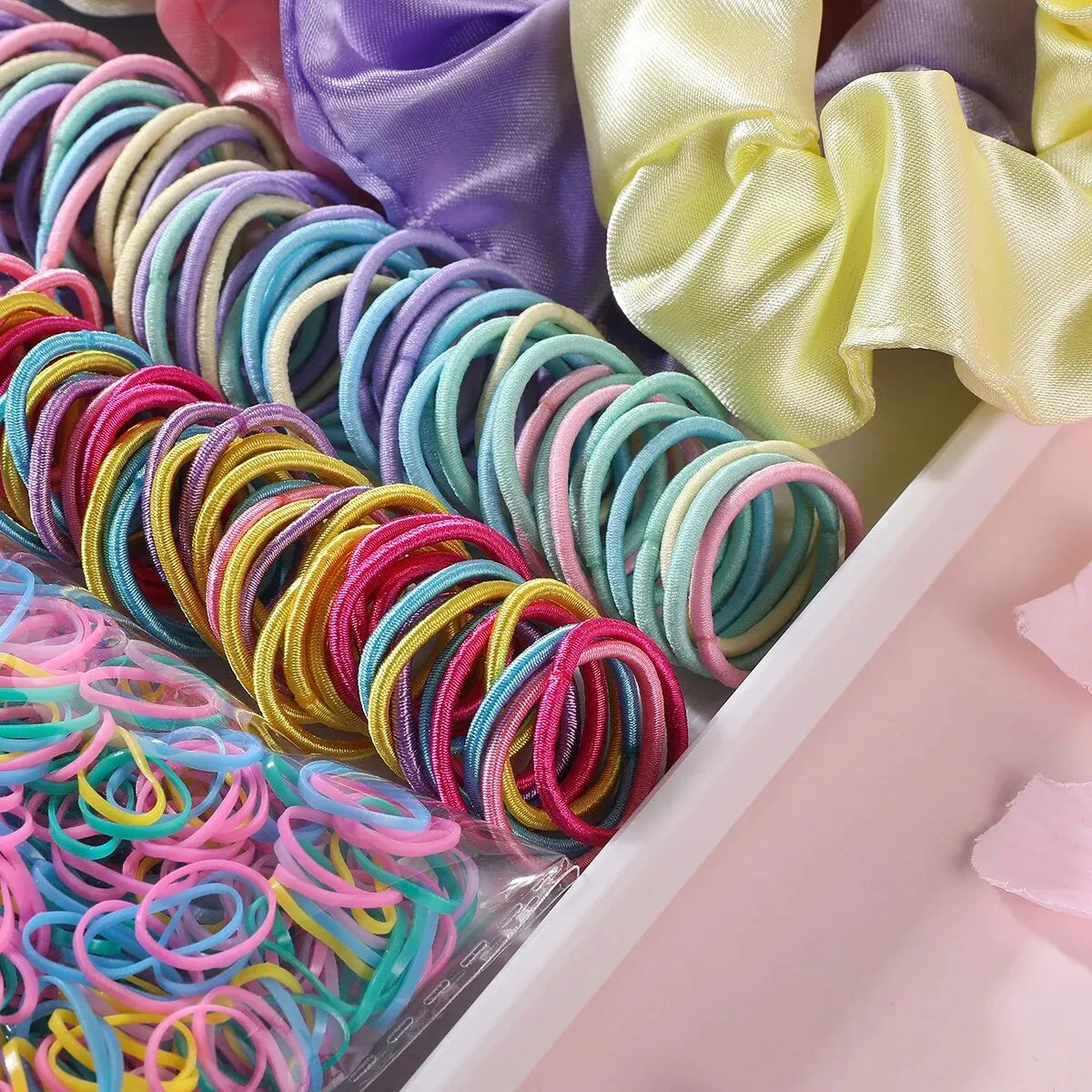 2155Pcs Girls Colorful Hair Bands Set Nylon Elastic