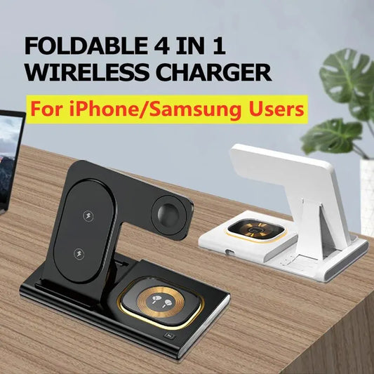 3 in 1 Wireless Charger Stand Pad  Fast Charging Dock Station