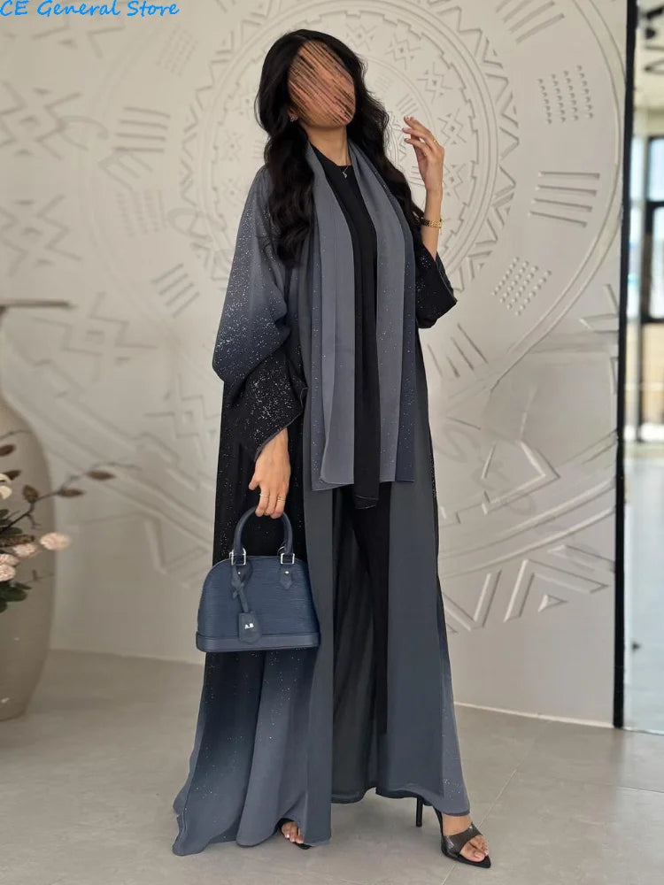 Muslim Abaya Women Cardigan Jalabiya Morocco Party Dresses 2024