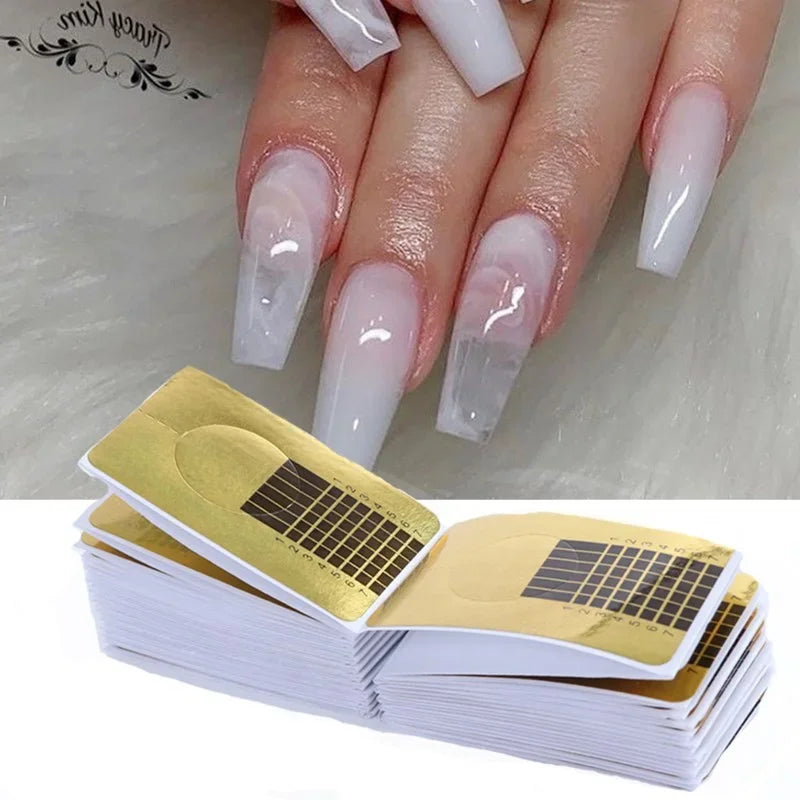 50/100Pcs French Nail Form Tips Acrylic UV Gel Extension