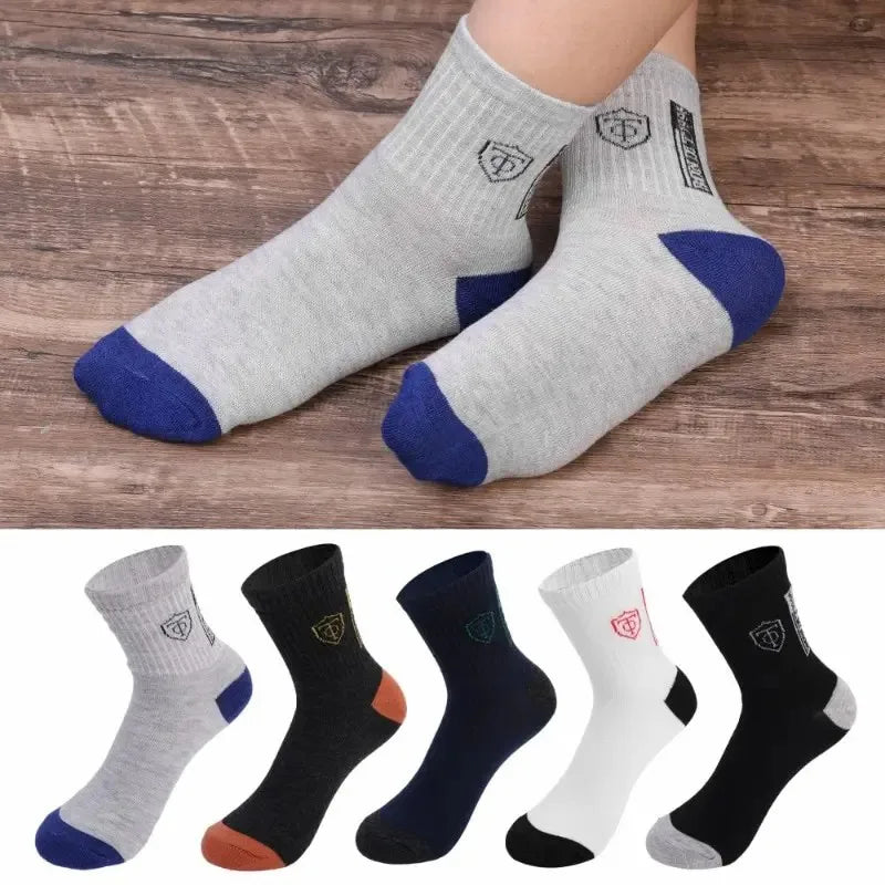 5Pairs Breathable Cotton Sports Stockings Men  Socks