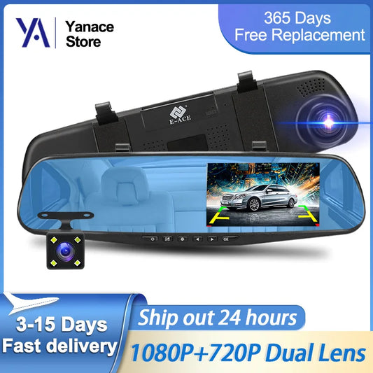 FHD 1080P Car DVR Dash Cam with Rearview