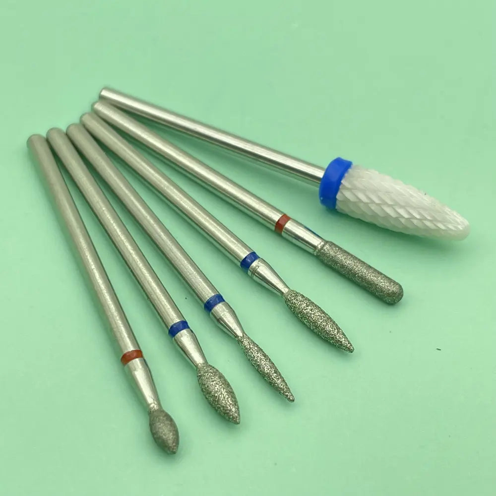 6PCS Milling Cutter for Manicure Diamond Ceramic Nail Drill Bits