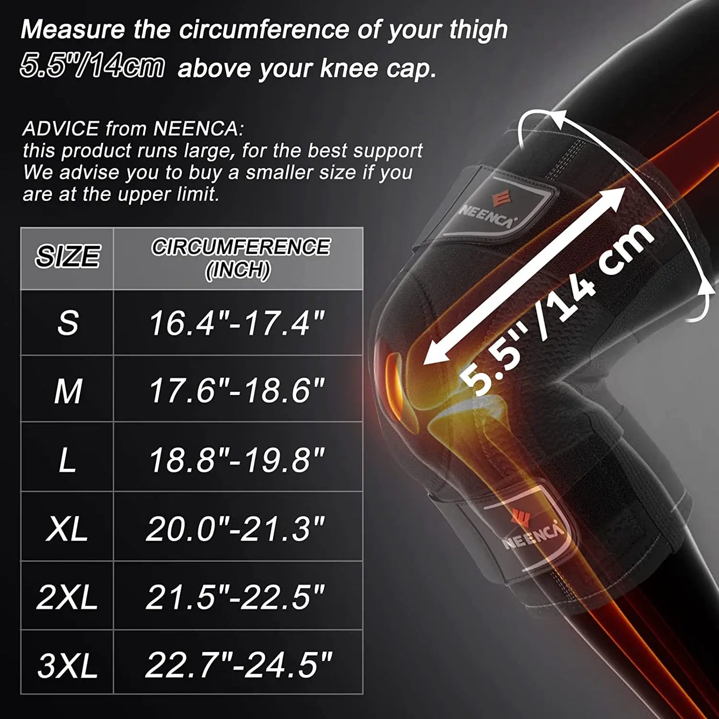 NEENCA Knee Brace for Knee Pain with Patella Gel Pad