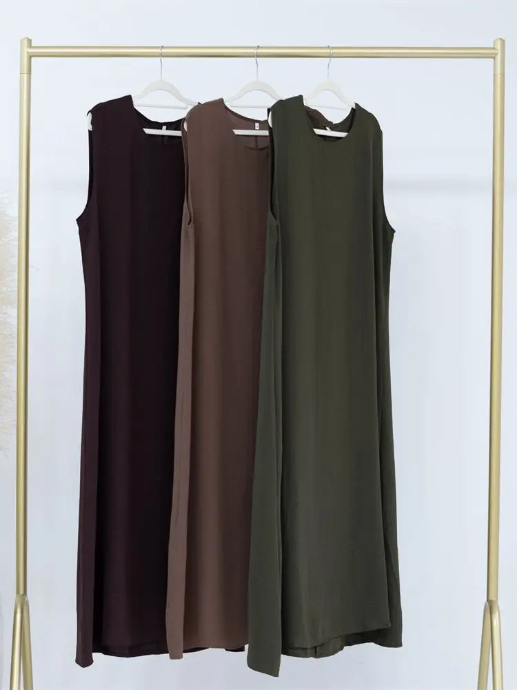 Sleeveless Abaya Long Dress