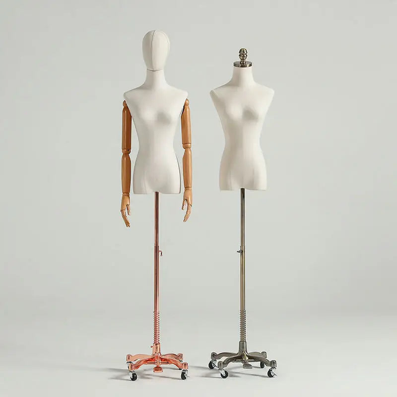 Movable Mannequin Female Wooden arm Half Body