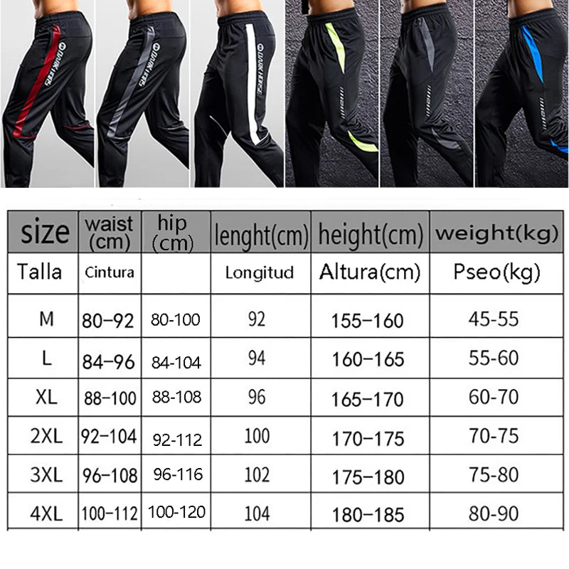 Men Sport and Running Pants With Zipper Pockets