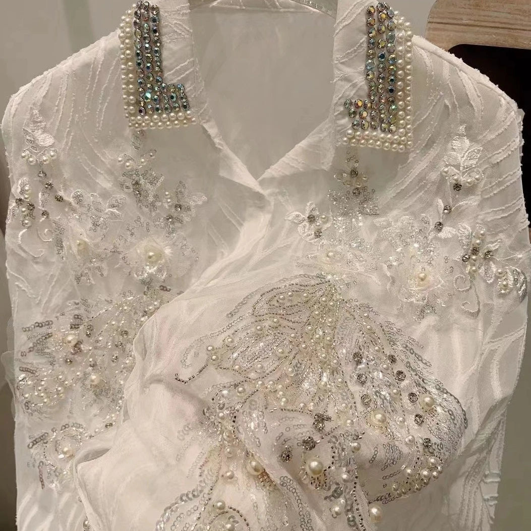 Luxury Diamonds Embroidery Blouses