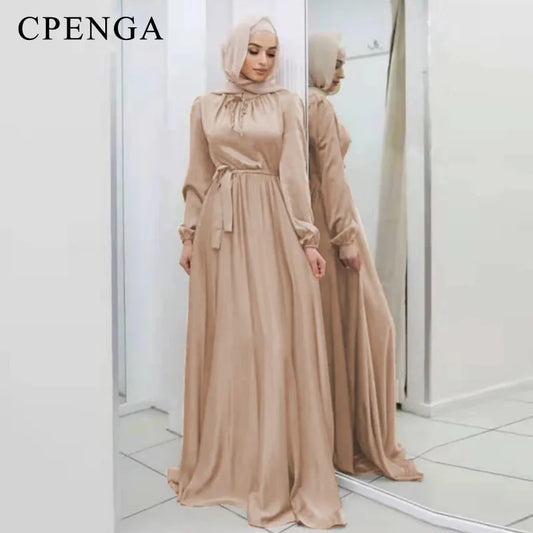 Hijab Satin Dress Ramadan Muslim Fashion