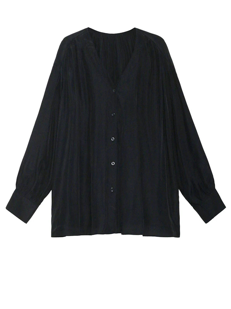 Women Black Elegant Big Size Casual Blouse