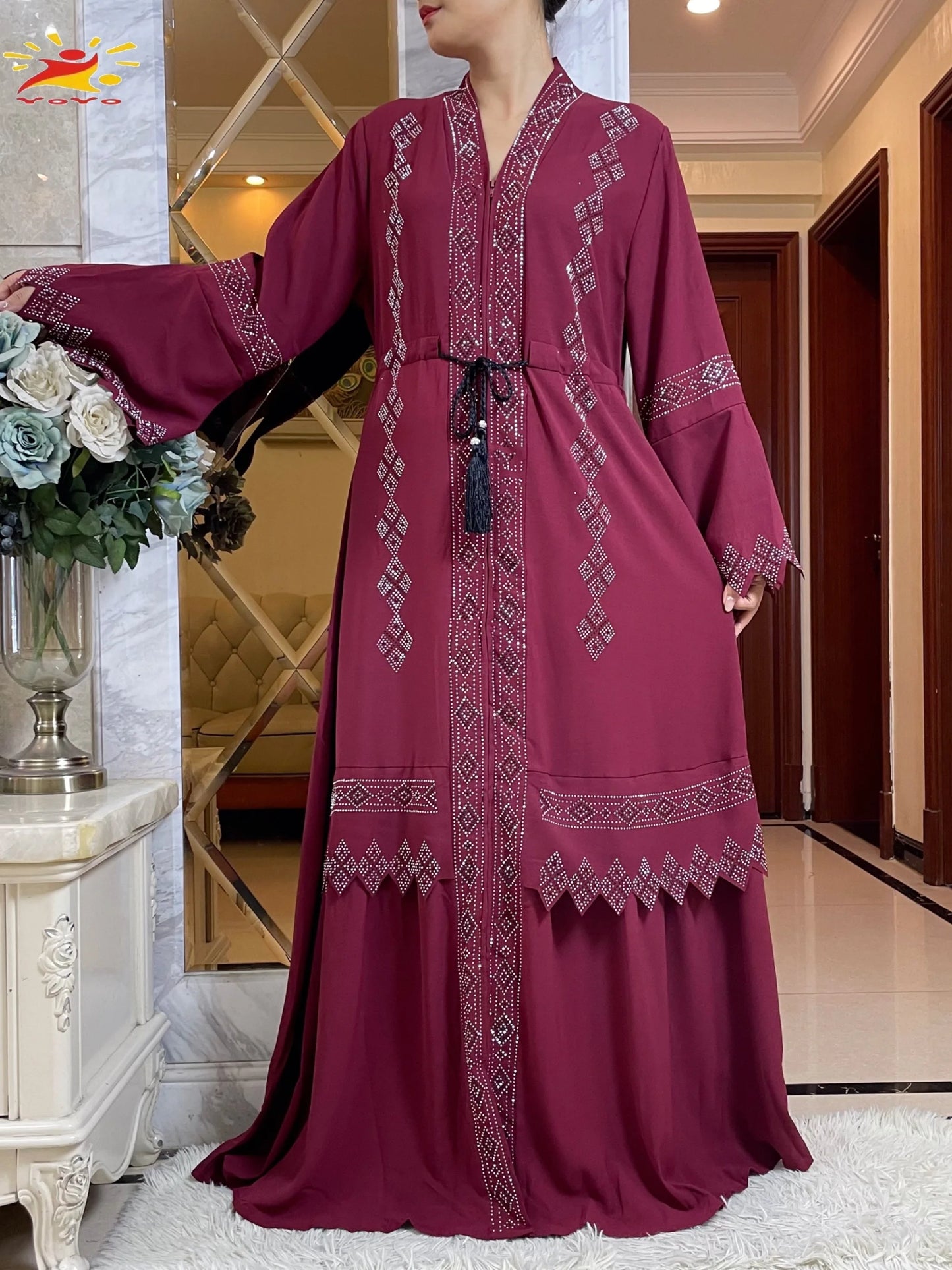 Latest fall Women Elegant Dress Dubai Abaya