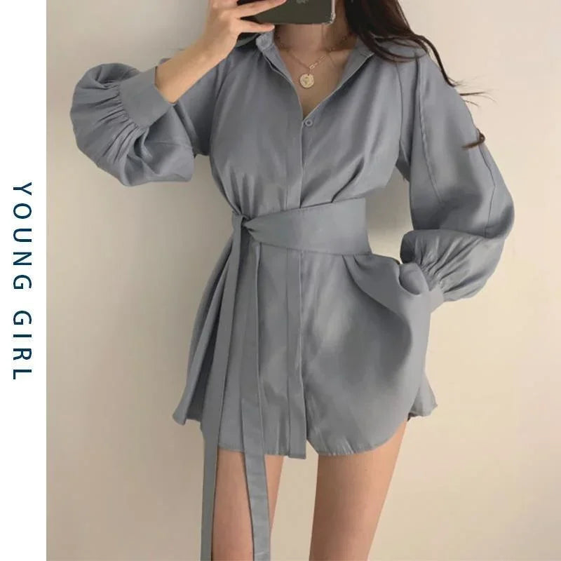 Sleeve Shirt Shorts Two-piece Women