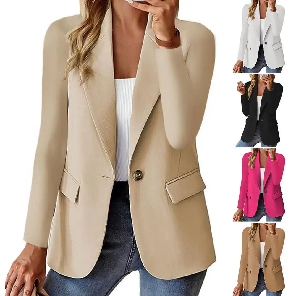 Women Suit Coat Elegant Single Button