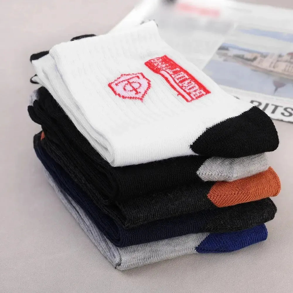 5Pairs Breathable Cotton Sports Stockings Men  Socks