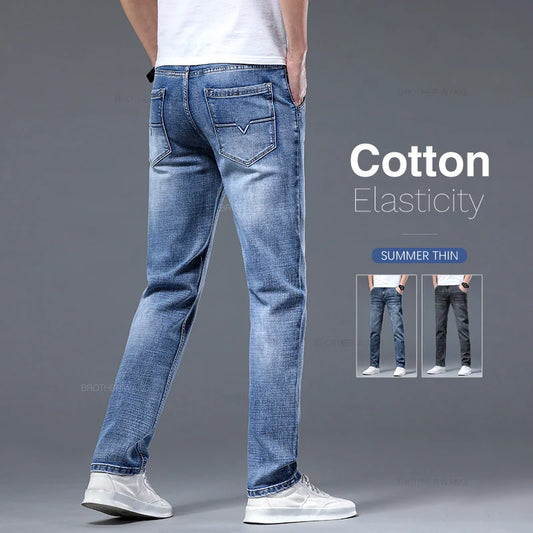 Classic Summer Men's Thin Stretch Fit Jeans