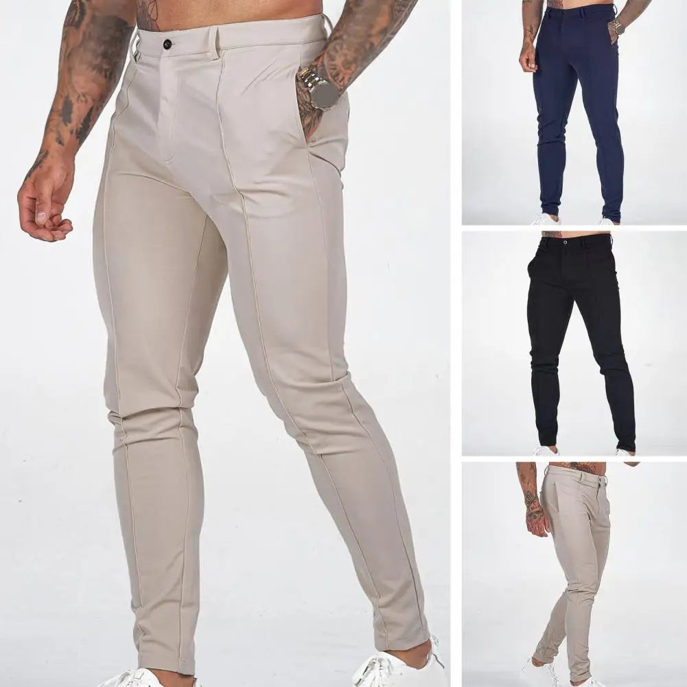 Adjustable Waist Pants Breathable Slim Fit