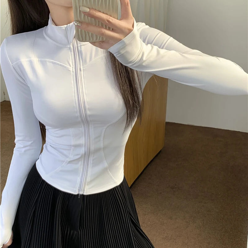 Rimocy Spring Summer Slim Fit Crop Tops Women