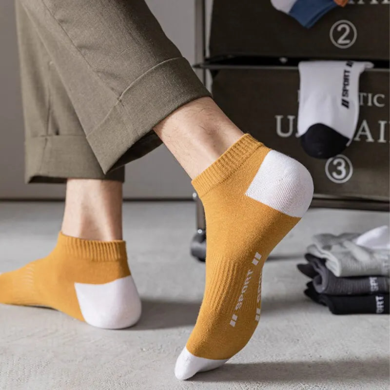 5 Pairs Summer Thin Men Sports  Short Socks