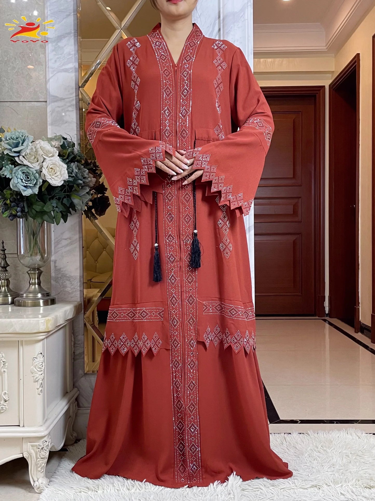 Latest fall Women Elegant Dress Dubai Abaya