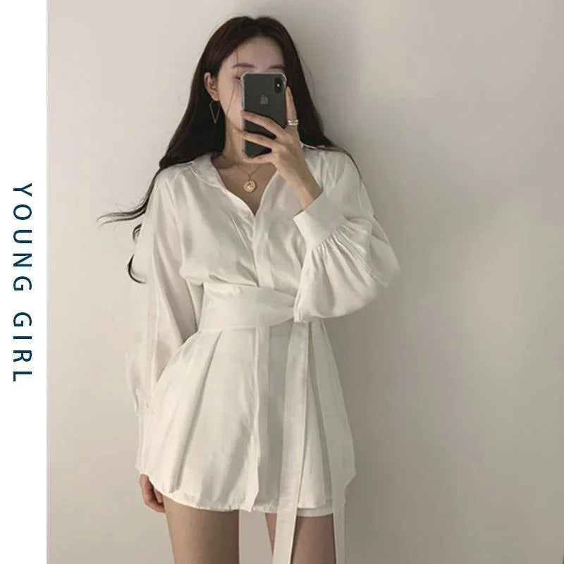 Sleeve Shirt Shorts Two-piece Women