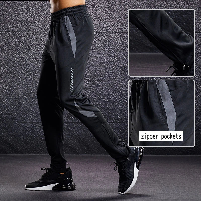 Men Sport and Running Pants With Zipper Pockets