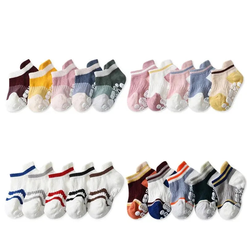 5Pairs/Lot Baby Anti Slip Socks