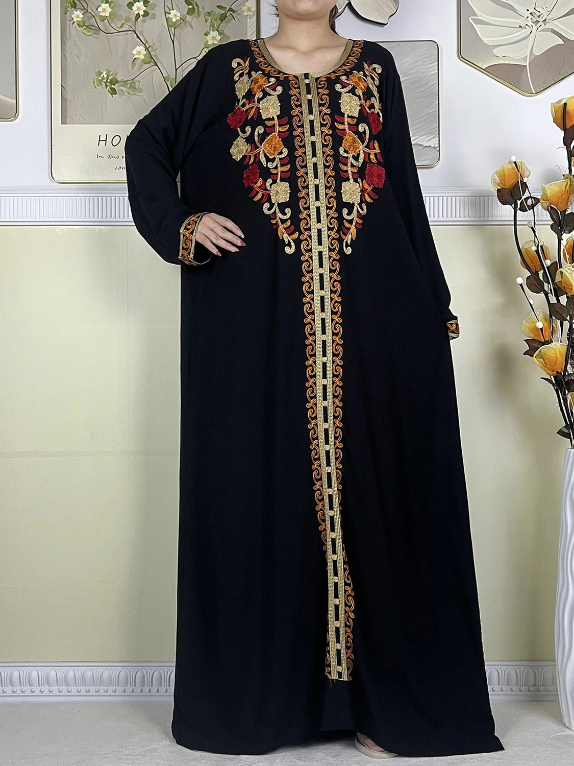 New Muslim Women Abaya High Quality Long Sleeved Dress 2024