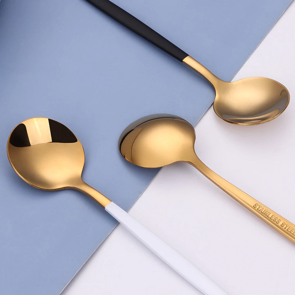 6 Pieces Gold Coffee Spoon Stainless Steel