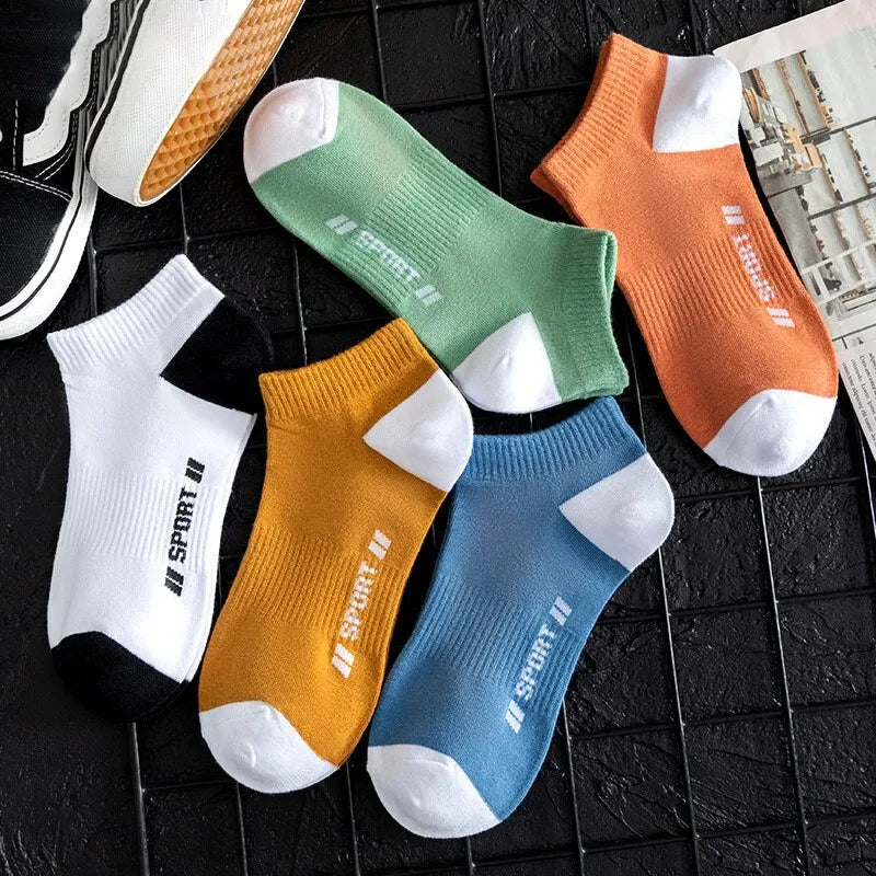 5 Pairs Summer Thin Men Sports  Short Socks