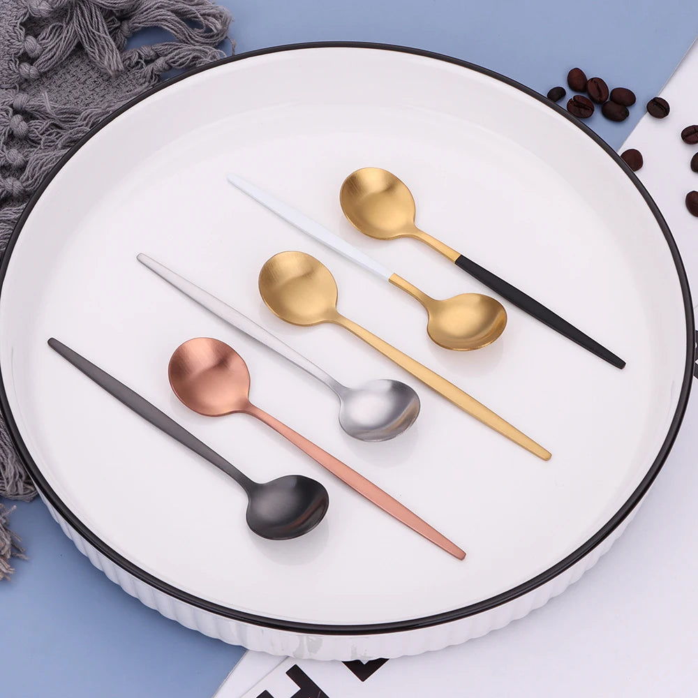 6 Pieces Gold Coffee Spoon Stainless Steel