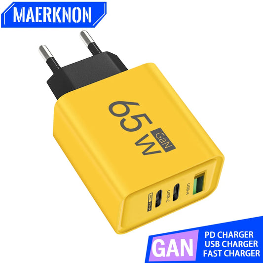 GaN Type C PD Charger 3 Ports USB