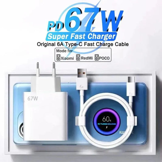 Original 67W 6A USB Super Fast Charging Charger