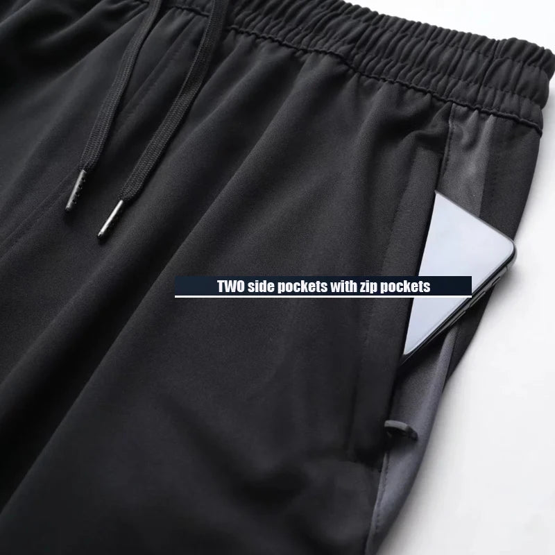 Men Sport and Running Pants With Zipper Pockets